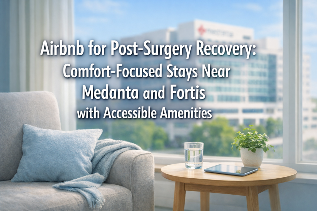 Airbnb for Post-Surgery Recovery: Comfort-Focused Stays Near Medanta and Fortis with Accessible Amenities