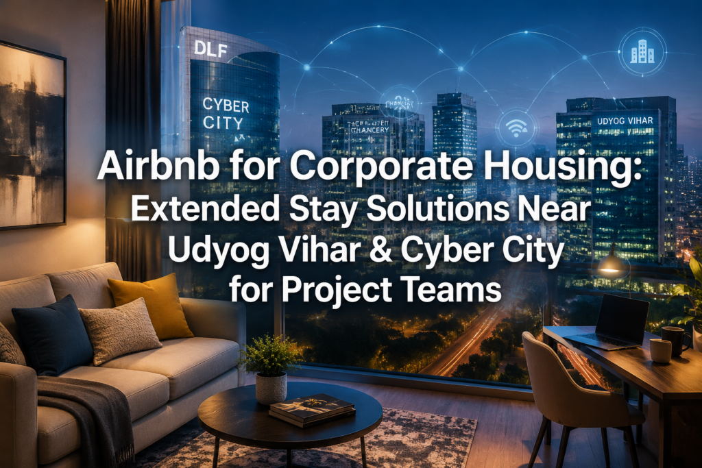 Airbnb for Corporate Housing: Extended Stay Solutions Near Udyog Vihar & Cyber City for Project Teams