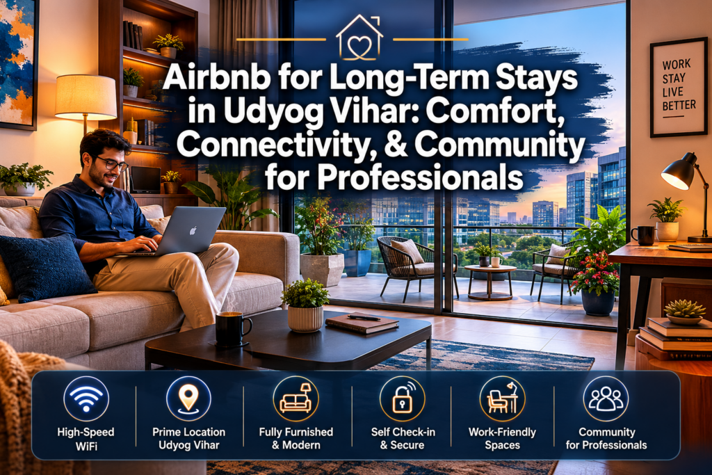 Airbnb for Long-Term Stays in Udyog Vihar: Comfort, Connectivity, and Community for Professionals