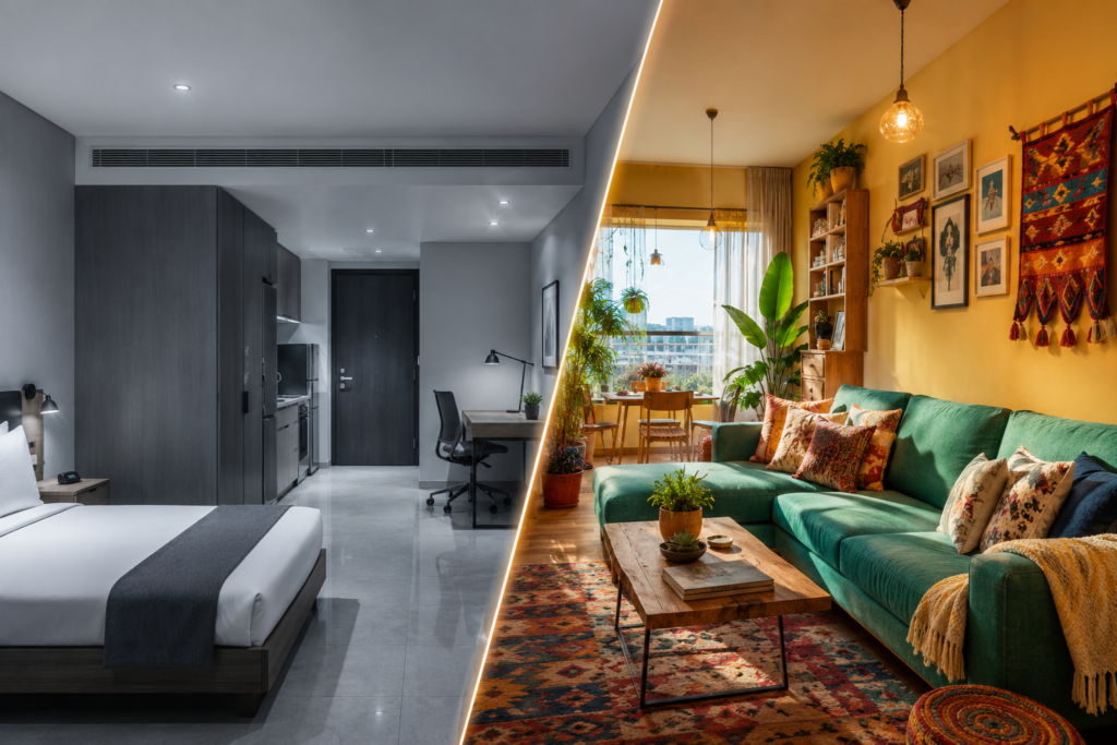 Airbnb vs. Serviced Apartments in Gurgaon: A Detailed Comparison for Long-Term Business Stays