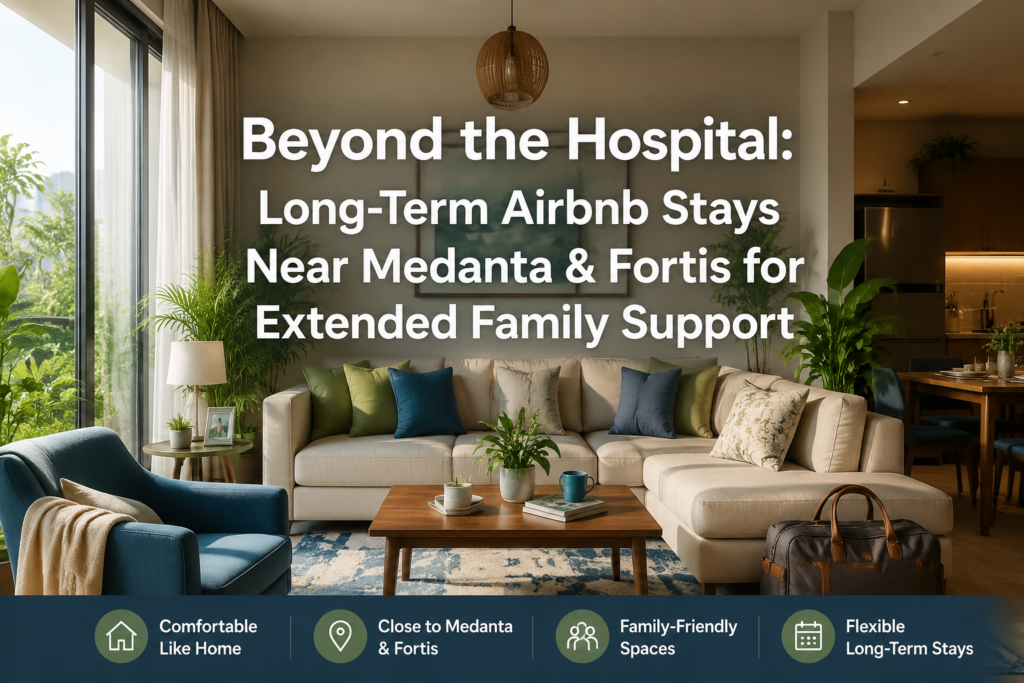 Beyond the Hospital: Long-Term Airbnb Stays Near Medanta & Fortis for Extended Family Support