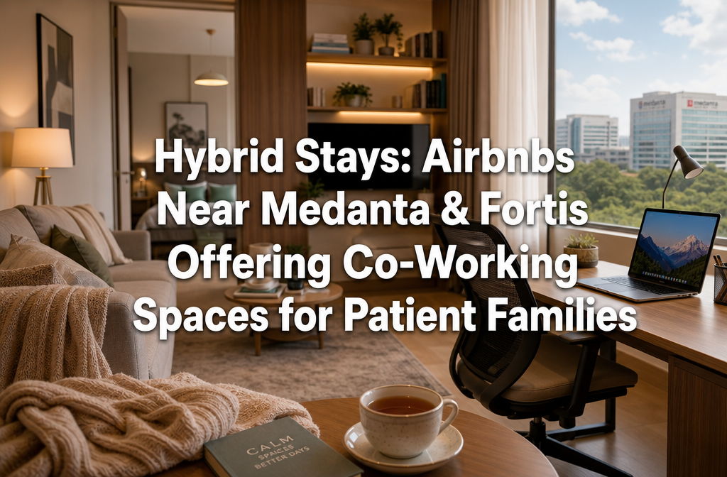 Hybrid Stays: Airbnbs Near Medanta & Fortis Offering Co-Working Spaces for Patient Families