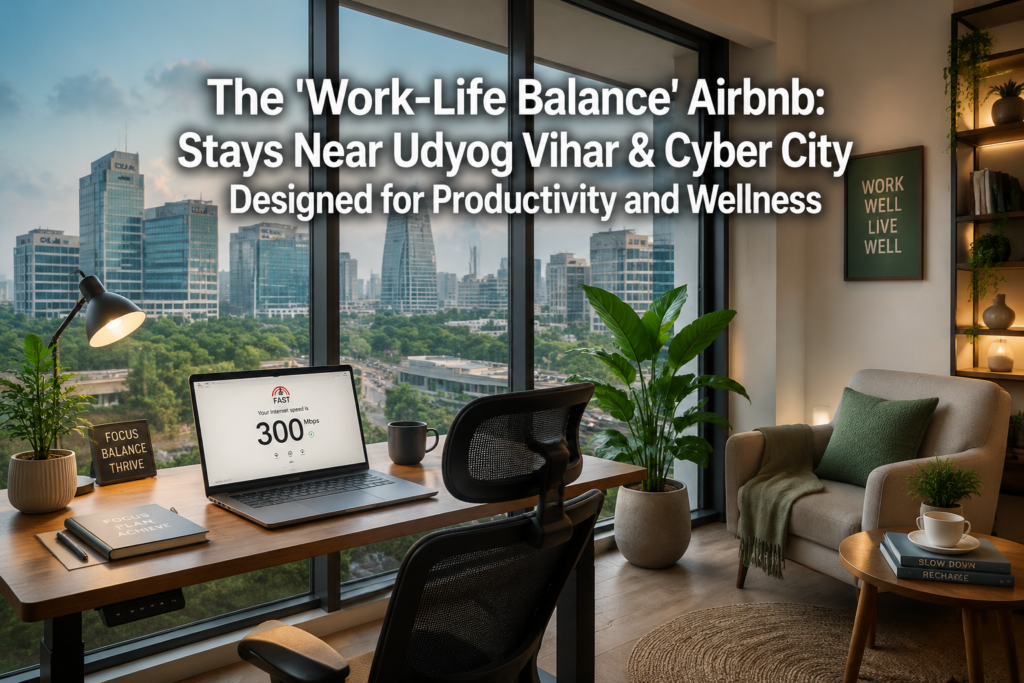 The 'Work-Life Balance' Airbnb: Stays Near Udyog Vihar & Cyber City Designed for Productivity and Wellness
